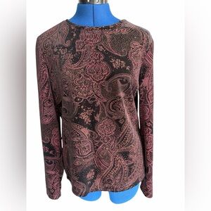 White Stag Vintage Paisley Long Sleeve Top
